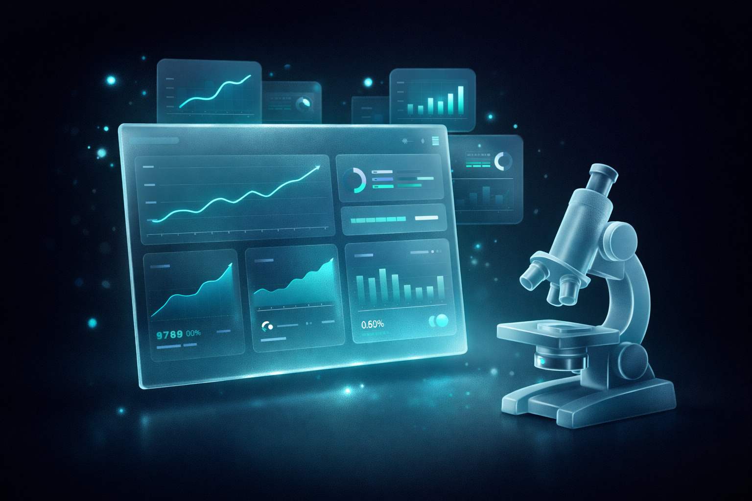 3D illustration of a laboratory dashboard for partner labs